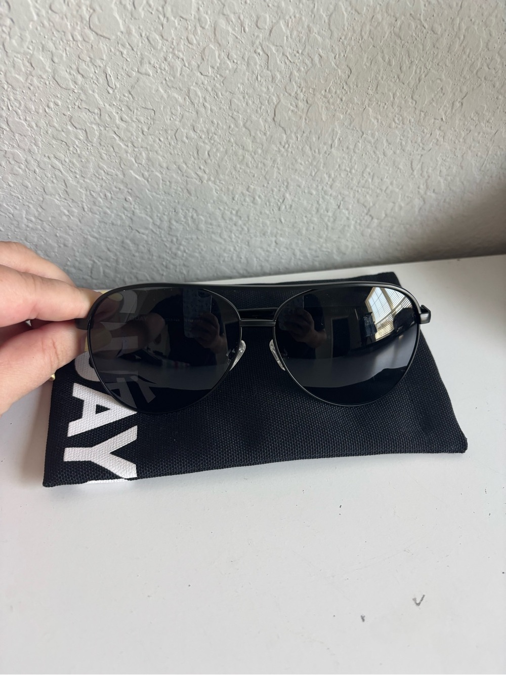 Quay Australia black aviator sunglasses